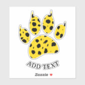 Cheetah Paw Print Custom Text Aufkleber (Blatt)