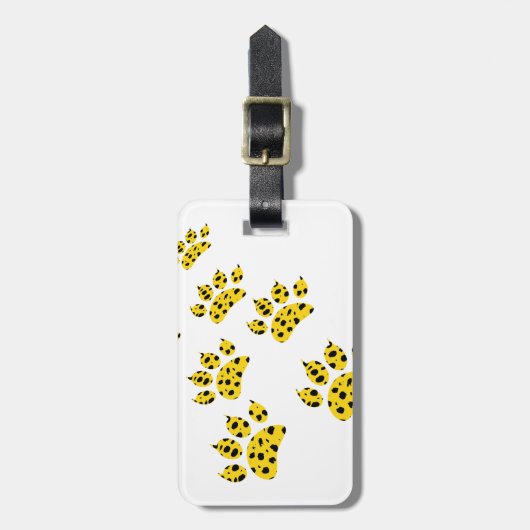 Cheetah Paw Print Gepäckanhänger (Vorderseite vertikal)