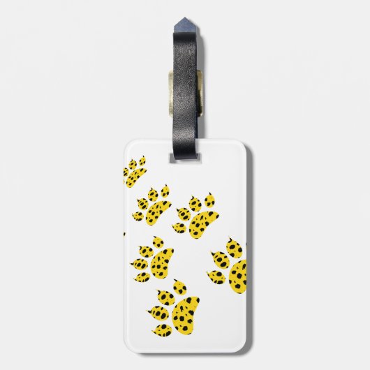 Cheetah Paw Print Gepäckanhänger (Rückseite vertikal)