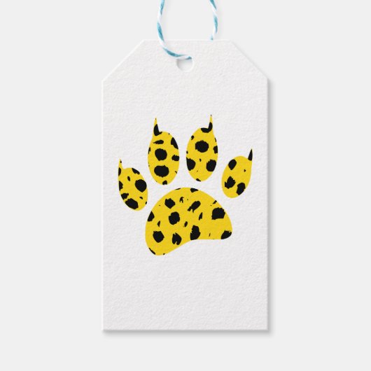 Cheetah Paw Print Geschenkanhänger (Vorderseite)
