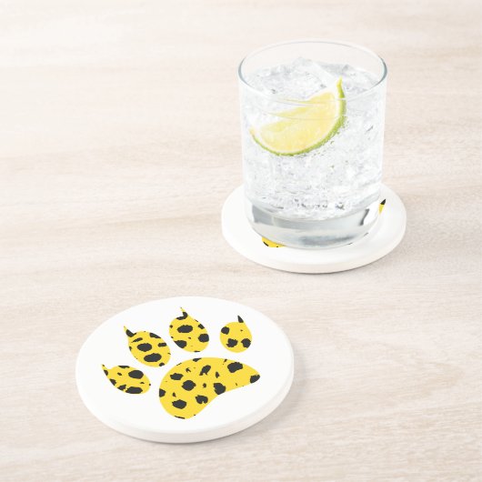Cheetah Paw Print Getränkeuntersetzer (Seite)