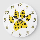 Cheetah Paw Print Große Wanduhr (Vorderseite)