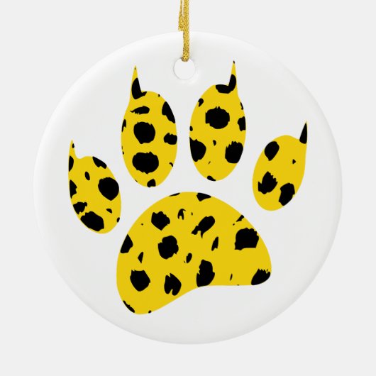 Cheetah Paw Print Keramik Ornament (Hinten)