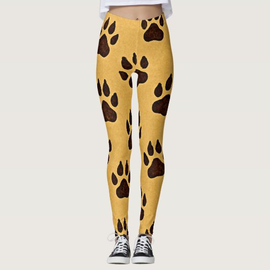 Cheetah Paw Print  Leggings (Vorderseite)