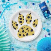 Cheetah Paw Print Pappteller (Party)