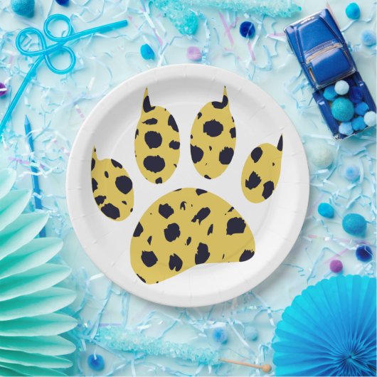 Cheetah Paw Print Pappteller (Party)
