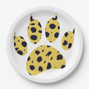 Cheetah Paw Print Pappteller