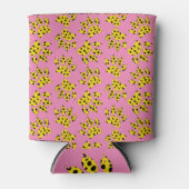 Cheetah Paw Print Pattern auf rosa Dosenkühler (Vorderseite)