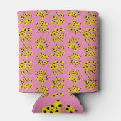Cheetah Paw Print Pattern auf rosa Dosenkühler (Rückseite)
