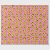 Cheetah Paw Print Pattern auf rosa Geschenkpapier (Flach)