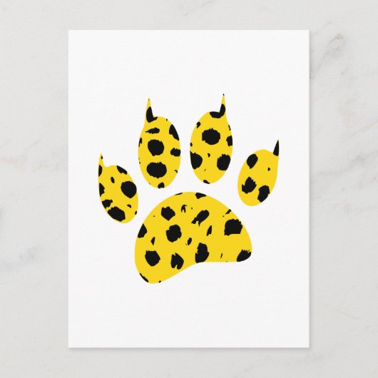 Cheetah Paw Print Postkarte (Vorderseite)