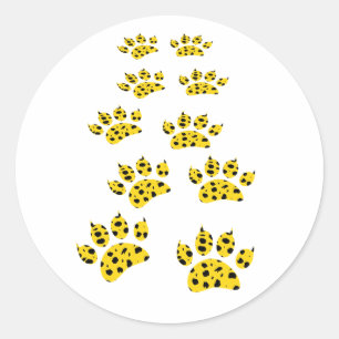 Cheetah Paw Print Runder Aufkleber