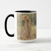 Cheetah Personalize Name Black Interior Geschenk T Tasse (Links)