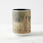Cheetah Personalize Name Black Interior Geschenk T Tasse (Zentrum)