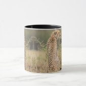 Cheetah Personalize Name Black Interior Geschenk T Tasse (Zentrum)