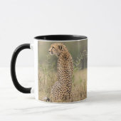 Cheetah Personalize Name Black Interior Geschenk T Tasse (Links)