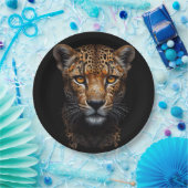 Cheetah Portrait auf schwarz Pappteller (Party)