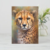 Cheetah Portrait Feiertagskarte (Stehend Vorderseite)