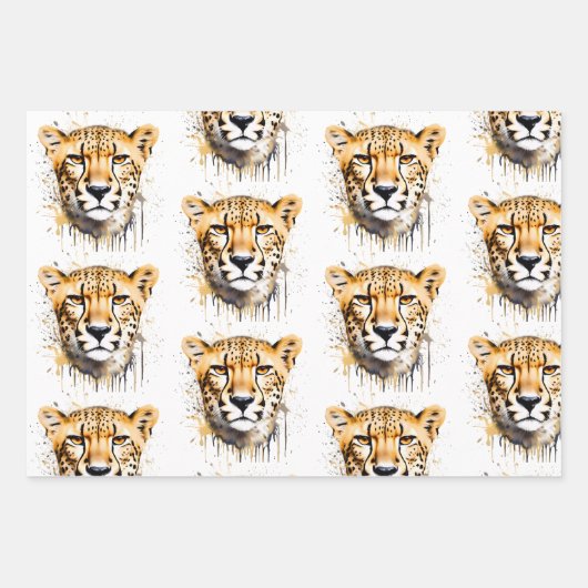 Cheetah Portrait Geschenkpapier Set (Vorderseite 3)