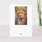 Cheetah Portrait Happy Birthday Name Karte (Rückseite)