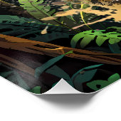 Cheetah Portrait mit Jungle Background Poster (Ecke)