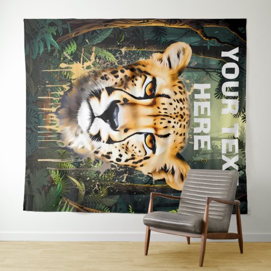 Cheetah Portrait mit Jungle Background Wandteppich (Beispiel (Horizontal))