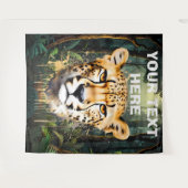 Cheetah Portrait mit Jungle Background Wandteppich (Vorderseite (Horizontal))