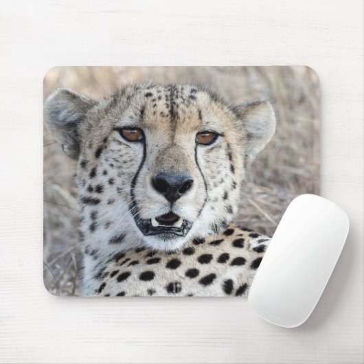 Cheetah Portrait Mousepad (Mit Mouse)