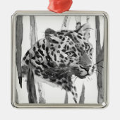 Cheetah Portrait Ornament Aus Metall (Vorne)