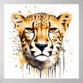 Cheetah Portrait Poster (Vorne)