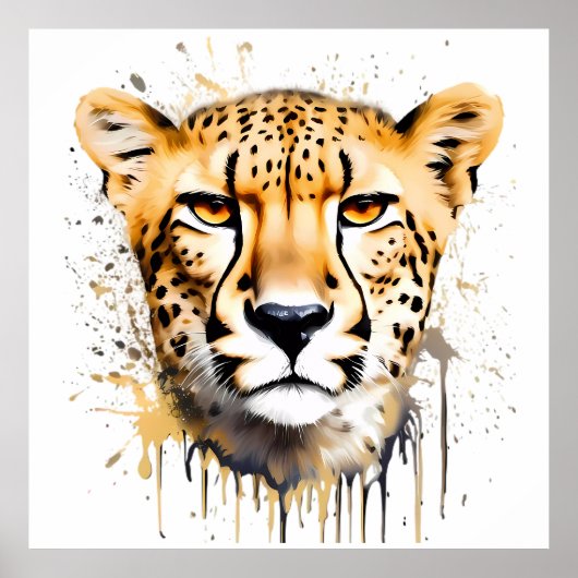 Cheetah Portrait Poster (Vorne)
