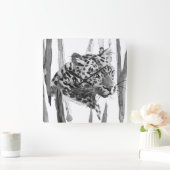 Cheetah Portrait Quadratische Wanduhr (Zuhause)