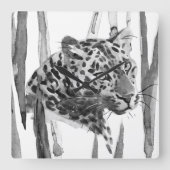 Cheetah Portrait Quadratische Wanduhr (Vorderseite)