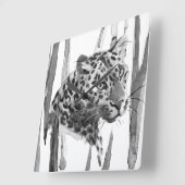 Cheetah Portrait Quadratische Wanduhr (Winkel)