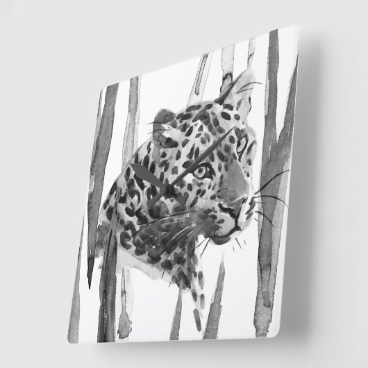 Cheetah Portrait Quadratische Wanduhr (Winkel)