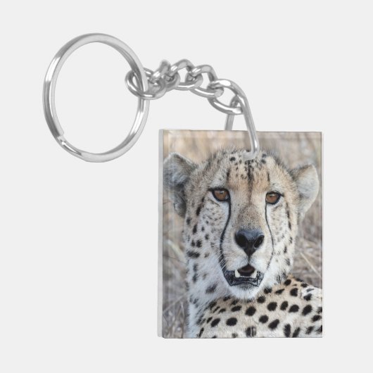 Cheetah Portrait Schlüsselanhänger (Vorderseite links)