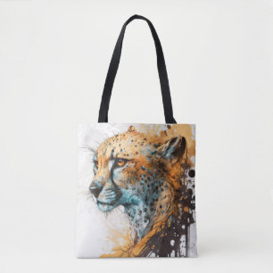 Cheetah Portrait Tiermalerei Tierwelt Außenbereich Tasche