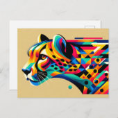 Cheetah Postcard Postkarte (Vorne/Hinten)