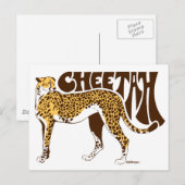 Cheetah Postkarte (Vorne/Hinten)