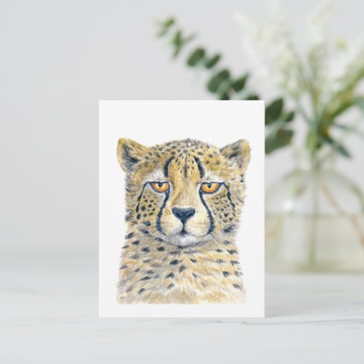 Cheetah Postkarte (Stehend Vorderseite)