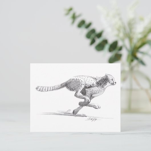 Cheetah Postkarte (Stehend Vorderseite)