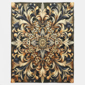Cheetah Print Acanthus Leaf floral Petal Akzent Fleecedecke (Vorderseite)