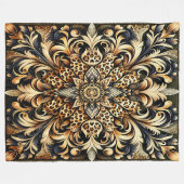 Cheetah Print Acanthus Leaf floral Petal Akzent Fleecedecke (Vorderseite (Horizontal))