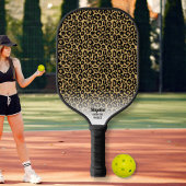 Cheetah Print Animal Muster Personalisierter Text Pickleball Schläger