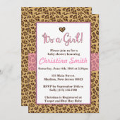 Cheetah Print Baby Dusche Einladungen für ein Mädc (Vorne/Hinten)