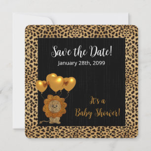Cheetah Print Baby Dusche Save The Date