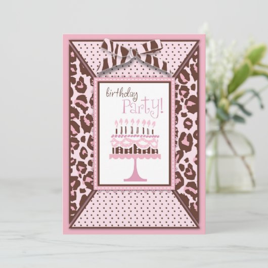 Cheetah Print & Birthday Cake (Stehend Vorderseite)