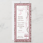 Cheetah Print & Birthday Cake Foto Vorlage (Rückseite)