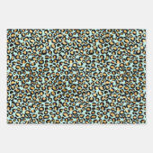 Cheetah Print Blue Background Geschenkpapier Set (Vorderseite)