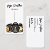 Cheetah Print Camera Fotografy Business Card Visitenkarte (Vorne/Hinten)